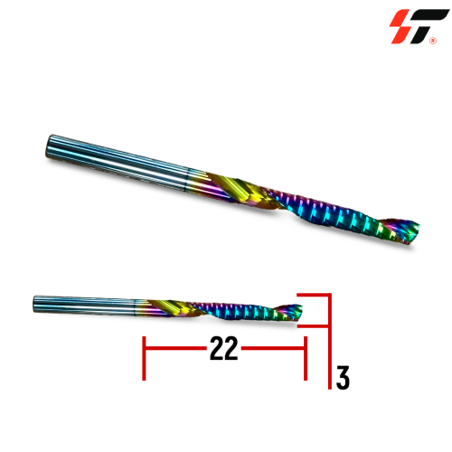 Фреза 1-х заходная (3,175*22) Цветная 